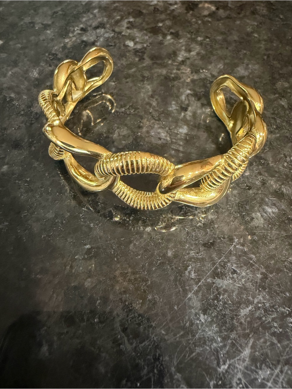 Gold-Tone Twisted Link Cuff Bracelet - Women